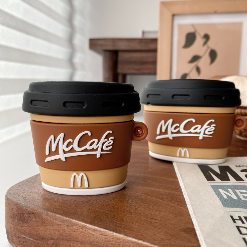 Compatible with Apple, Creative M Coffee Cup Earphone Case Soft Silicone Case