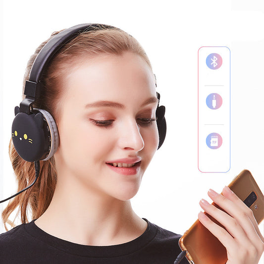 Bluetooth Headset Wireless Anime Cat Rabbit Bilateral Call Stereo Headset