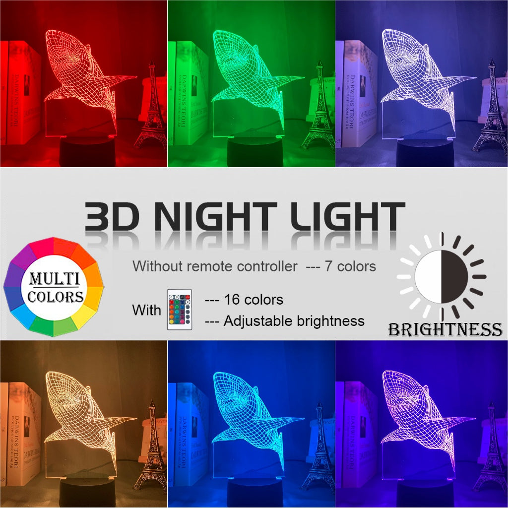3D LED Colorful Touch Remote Control Night Light