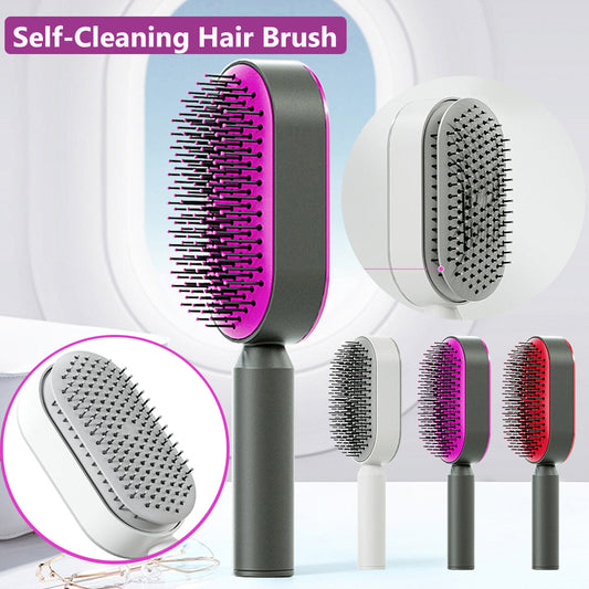 Self-Cleaning Hair Brush, 3D Air Cushion Massager Brush, Self-Cleaning Hair Styling Brush for Women, Hairdressing Brush
