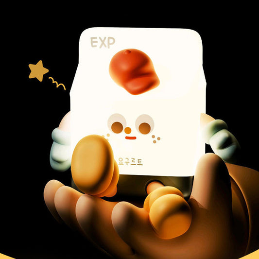 Cartoon Milk Carton Small Night Lamp USB Rechargeable