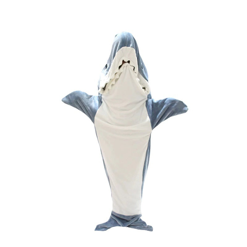 Shark Blanket for Kids and Adults Wearable Shark Blanket Hoodie Cartoon Animals One Piece Blanket Cute Funny Blue Shark Flannel Hoodie for Boys Girls and Adults