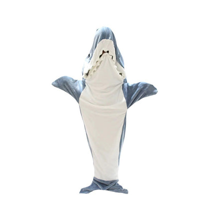Shark Blanket for Kids and Adults Wearable Shark Blanket Hoodie Cartoon Animals One Piece Blanket Cute Funny Blue Shark Flannel Hoodie for Boys Girls and Adults