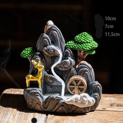 Backflow Incense Burner Creative Decoration Ceramic Household Indoor Aromatherapy Fragrant Granules