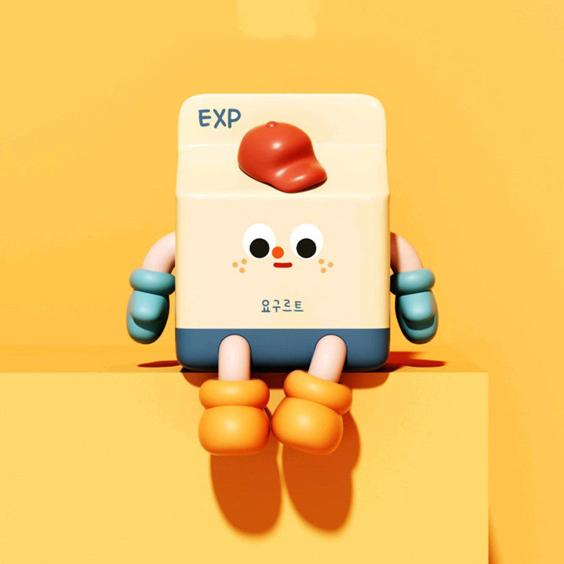 Cartoon Milk Carton Small Night Lamp USB Rechargeable