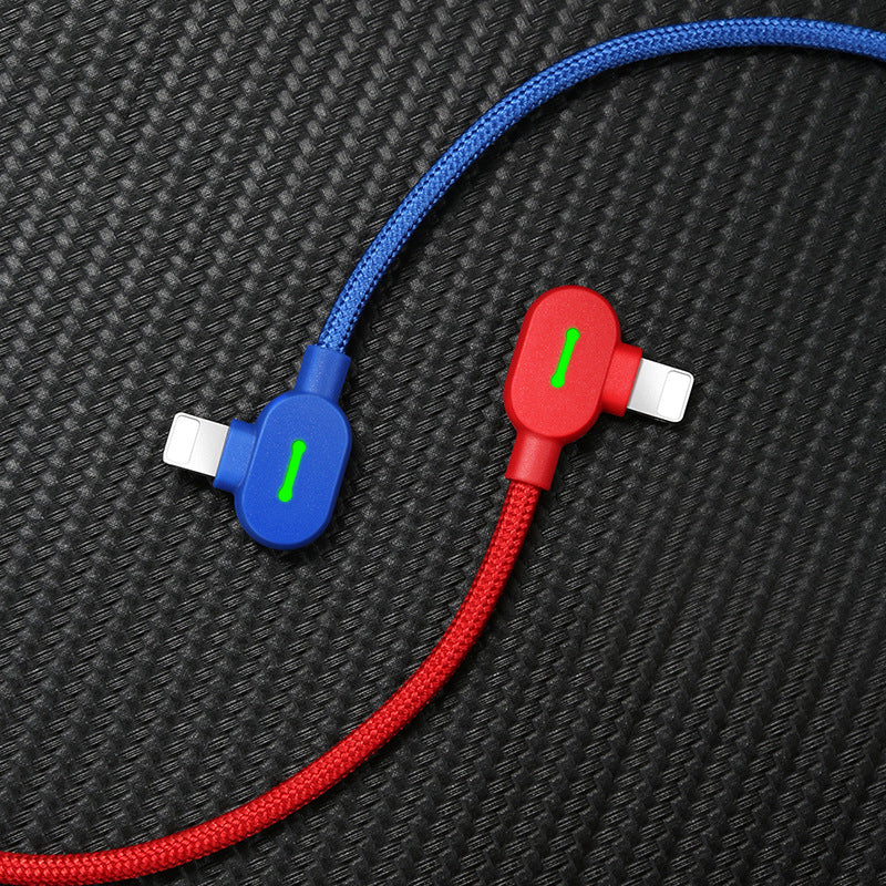 Double-Sided Blind Plug-In Elbow Mobile Game Charging Cable With Light