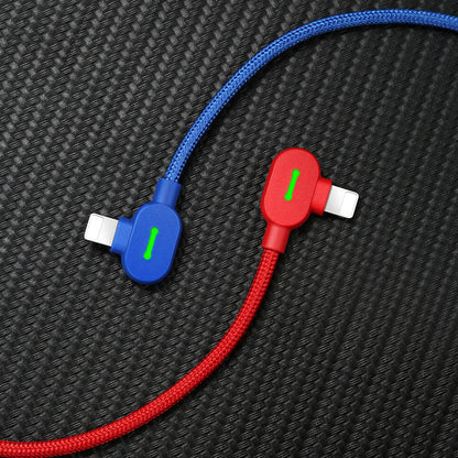 Double-Sided Blind Plug-In Elbow Mobile Game Charging Cable With Light
