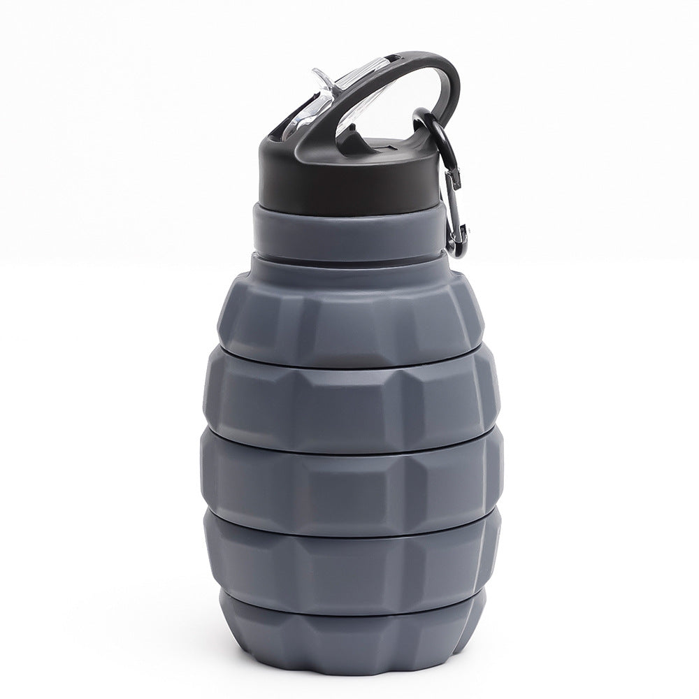 Foldable Water Bottle Food Grade Silicone Cycling Hiking Kettle With Hook