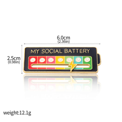 Funny Humor Enamel Brooch Social Drum Pattern Pin Painting Badge Backpack Accessories