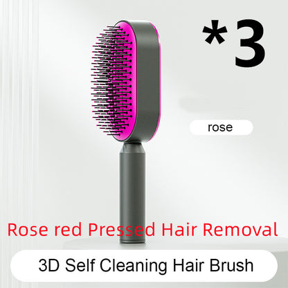 Self-Cleaning Hair Brush, 3D Air Cushion Massager Brush, Self-Cleaning Hair Styling Brush for Women, Hairdressing Brush