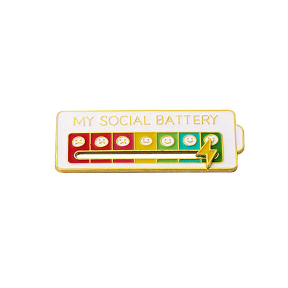 Funny Humor Enamel Brooch Social Drum Pattern Pin Painting Badge Backpack Accessories