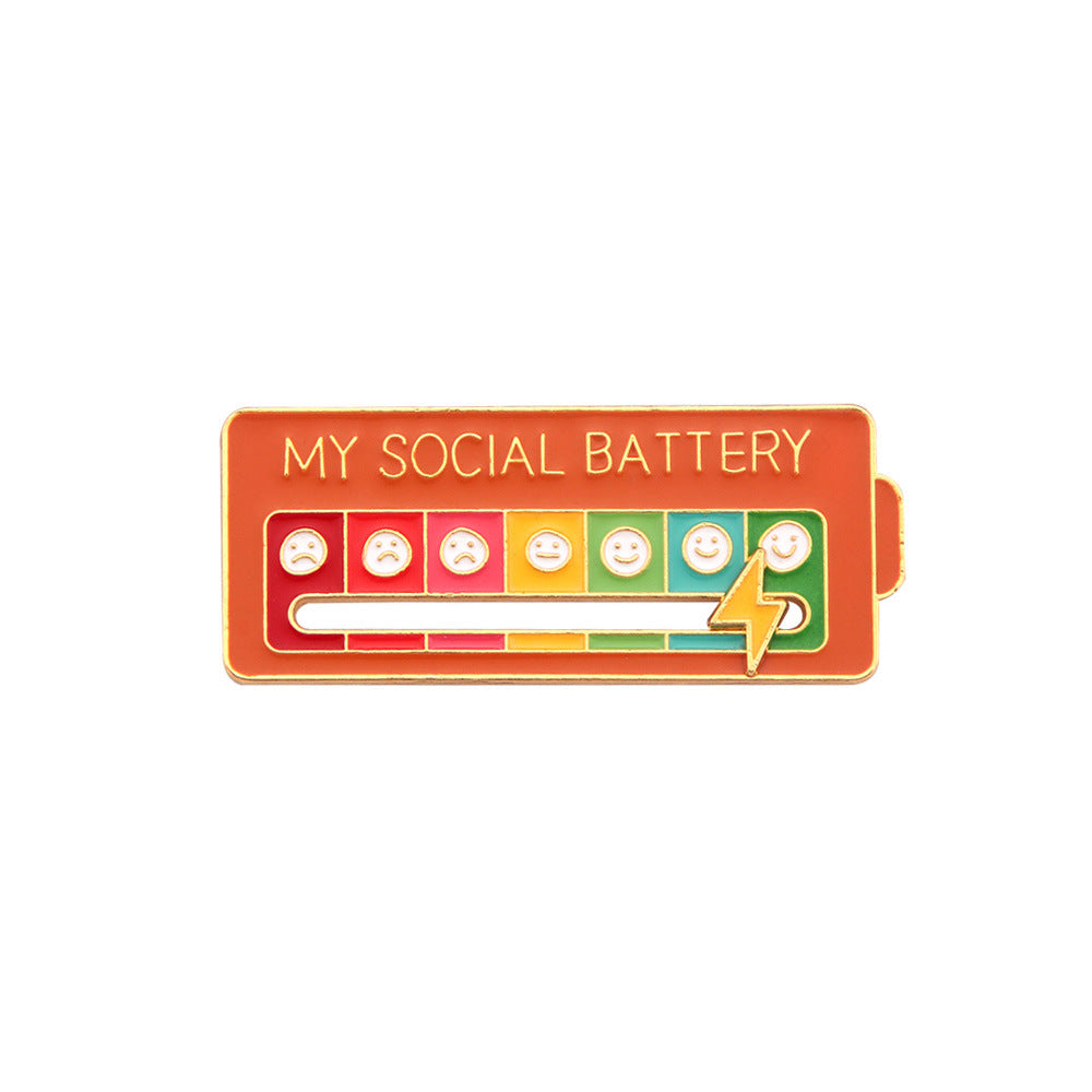 Funny Humor Enamel Brooch Social Drum Pattern Pin Painting Badge Backpack Accessories