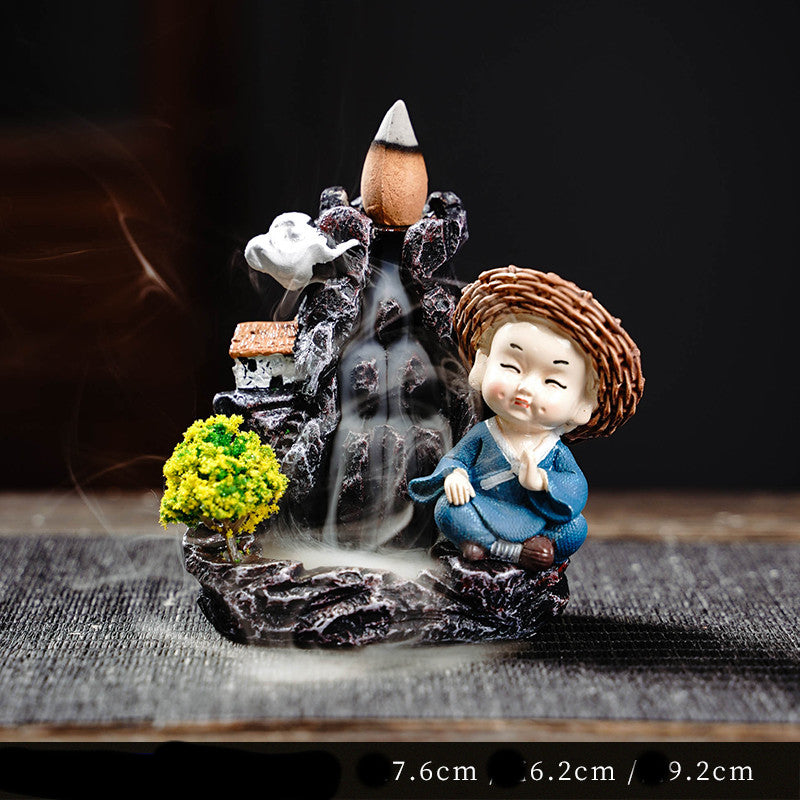 Backflow Incense Burner Creative Decoration Ceramic Household Indoor Aromatherapy Fragrant Granules