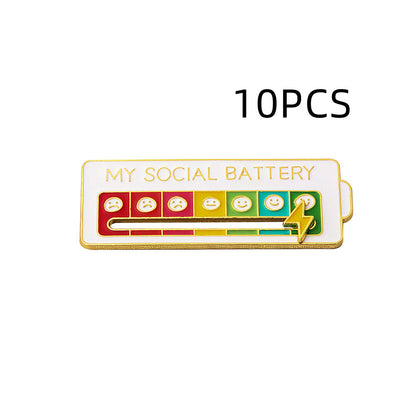 Funny Humor Enamel Brooch Social Drum Pattern Pin Painting Badge Backpack Accessories
