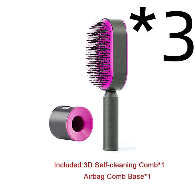 Self-Cleaning Hair Brush, 3D Air Cushion Massager Brush, Self-Cleaning Hair Styling Brush for Women, Hairdressing Brush
