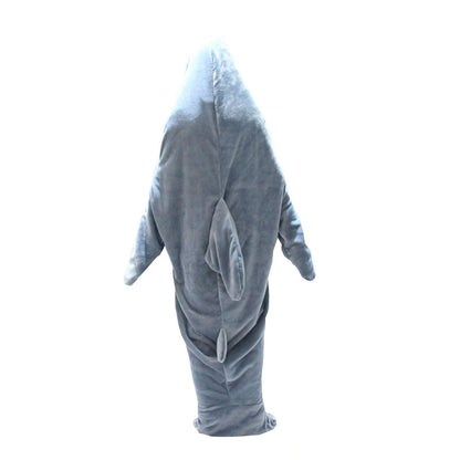 Shark Blanket for Kids and Adults Wearable Shark Blanket Hoodie Cartoon Animals One Piece Blanket Cute Funny Blue Shark Flannel Hoodie for Boys Girls and Adults