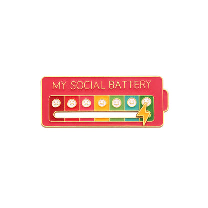 Funny Humor Enamel Brooch Social Drum Pattern Pin Painting Badge Backpack Accessories