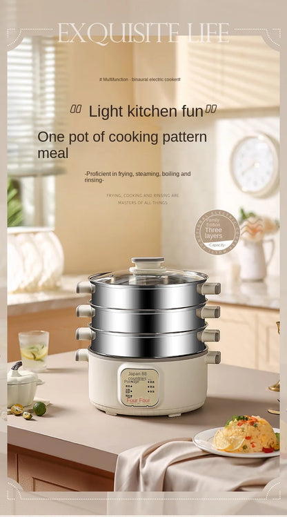 220V Multifunctional Household and Commercial Stainless Steel Multi-layer Large-capacity Electric Steamer Electric Steamer Different Sizes