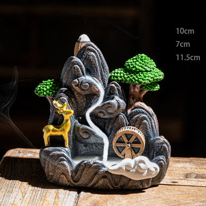 Backflow Incense Burner Creative Decoration Ceramic Household Indoor Aromatherapy Fragrant Granules