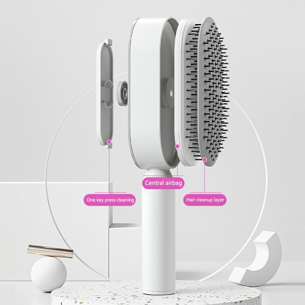 Self-Cleaning Hair Brush, 3D Air Cushion Massager Brush, Self-Cleaning Hair Styling Brush for Women, Hairdressing Brush