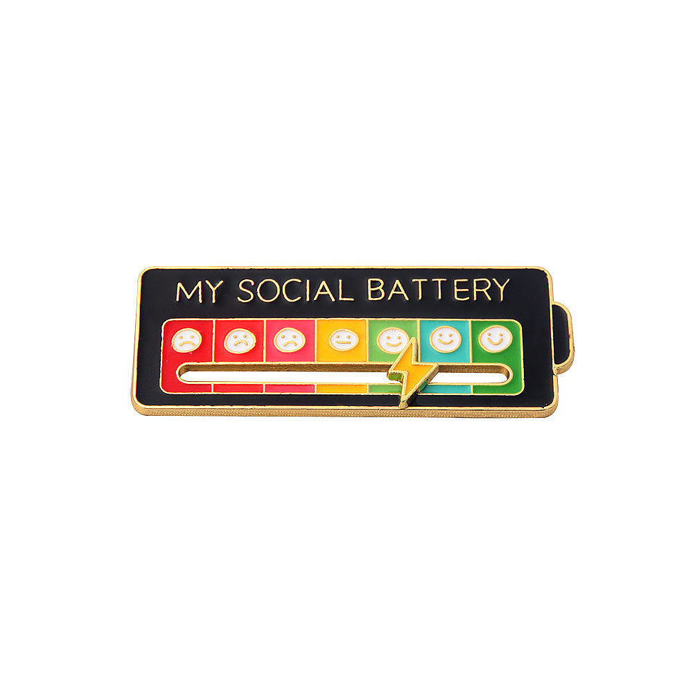 Funny Humor Enamel Brooch Social Drum Pattern Pin Painting Badge Backpack Accessories