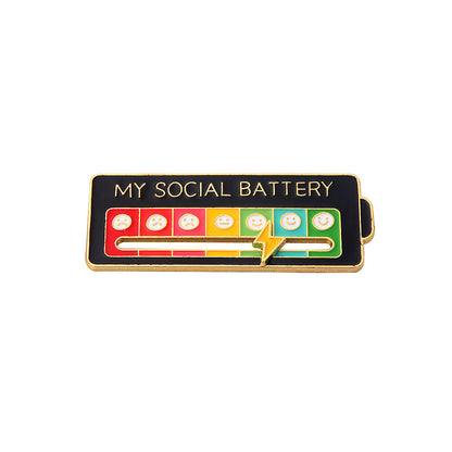 Funny Humor Enamel Brooch Social Drum Pattern Pin Painting Badge Backpack Accessories