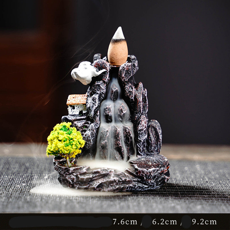 Backflow Incense Burner Creative Decoration Ceramic Household Indoor Aromatherapy Fragrant Granules