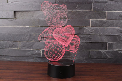 Love Bear Series 3D Light Creative Night Light